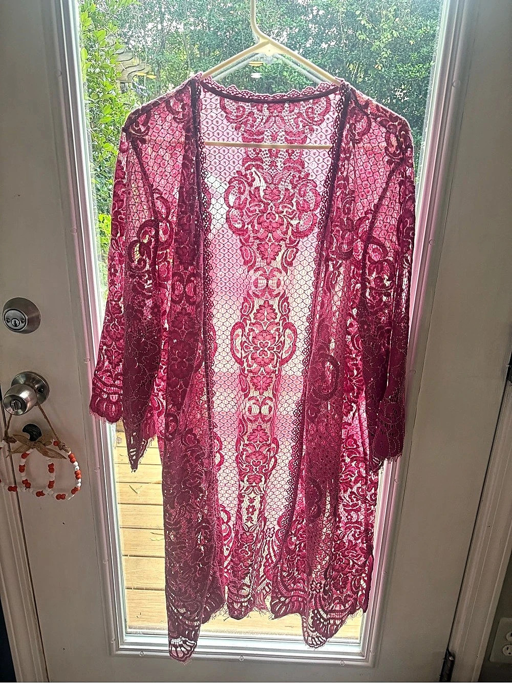 Lace Kimono in Pink & Purple Like New